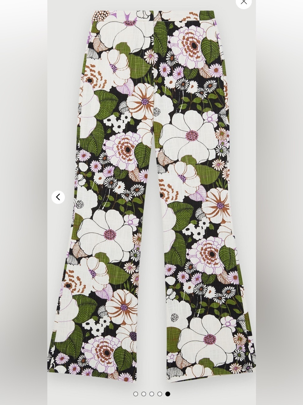 Maje 70s Floral Print Trousers Size FR 38 Boho French Girl Style US Size 6 🌸 - Picture 4 of 10